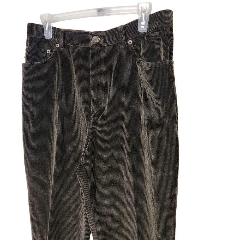 Lauren Ralph Lauren Olive Green Corduroy Straight Leg Pants